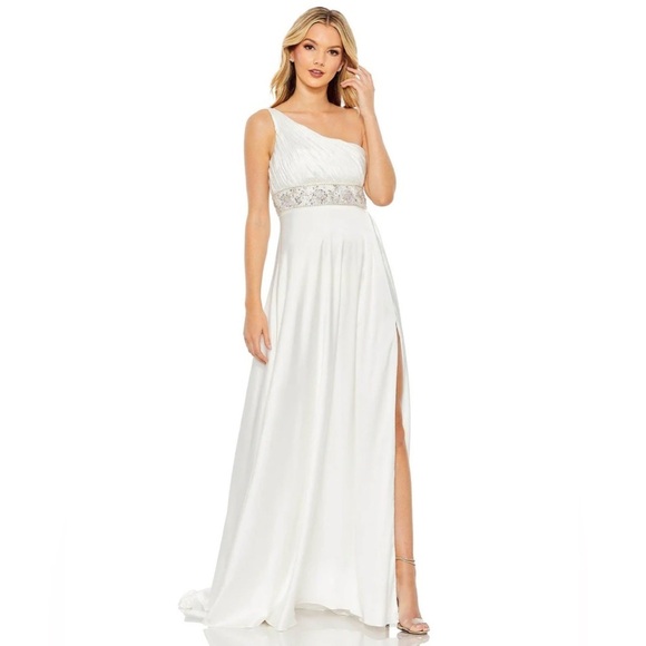 Mac Duggal 68170 NWT EVENING DRESS WITH BEADED WAISTLINE - Picture 2 of 9